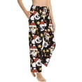 thumbnail image 6 of Salouo Cute Dog Panda Print Women's Pajama Pants Casual Loose Sweatpants PJs Flowy Pants Drawstring Palazzo for Women Wide Leg Pants Lounge Pajama -Medium, 6 of 8