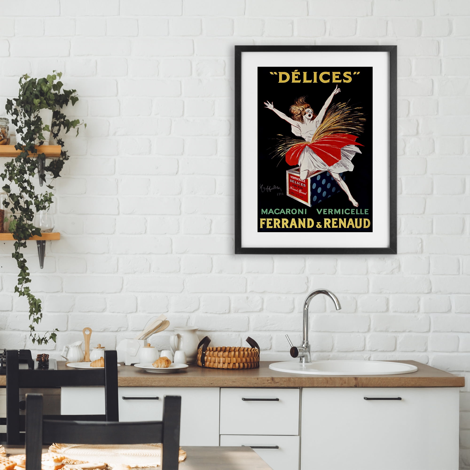 Stupell Industries Vintage Dancer Food Advertisement Black Framed Print Under Glass, design by Leonetto Cappiello