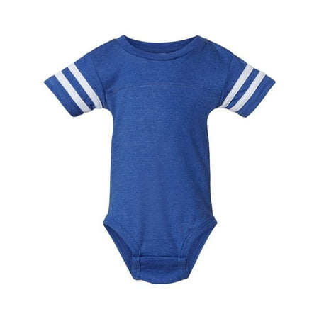 

Infant Football Fine Jersey Bodysuit Vintage Royal/ White 6M