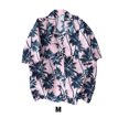 thumbnail image 4 of Minnieouse Tops con estampado geométrico de manga corta para hombre, camisas hawaianas holgadas, blusa de moda, ropa de playa para vacaciones de Camisetas Rosa METRO, 4 of 5