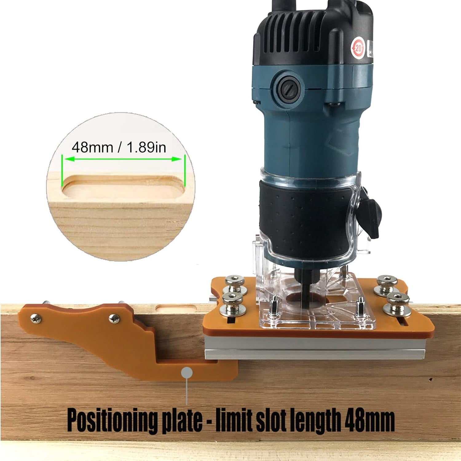 CATPAN Trimming Machine Bracket, 2 in 1 Invisible Fastener Slotting Bracket for Woodworking, Aluminum Alloy Wood Router Slotting Locator, Woodworking Router Base for 65mm Router