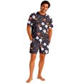thumbnail image 2 of Halloween Pjs, Halloween Couple Matching Pajamas Set, Black Ghost Pumpkin Candy Corn Short Sleeve Loungewear, Crop Top & Shorts Sleepwear, Soft Cozy Holiday Nightwear for Summer Home Wear, L, 2 of 6