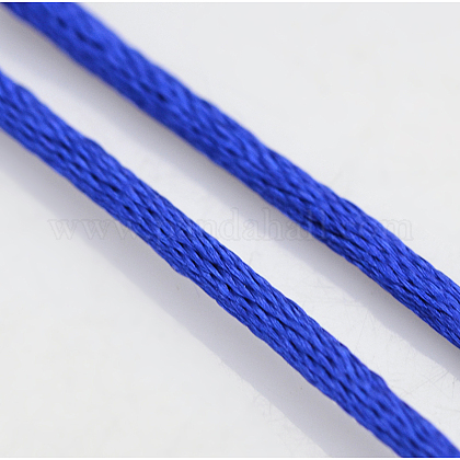Macrame Rattail Chinese Knot Making Cords Round Nylon String Threads Satin Cord Blue 2mm about 10.93 yards(10m)/roll 12Roll