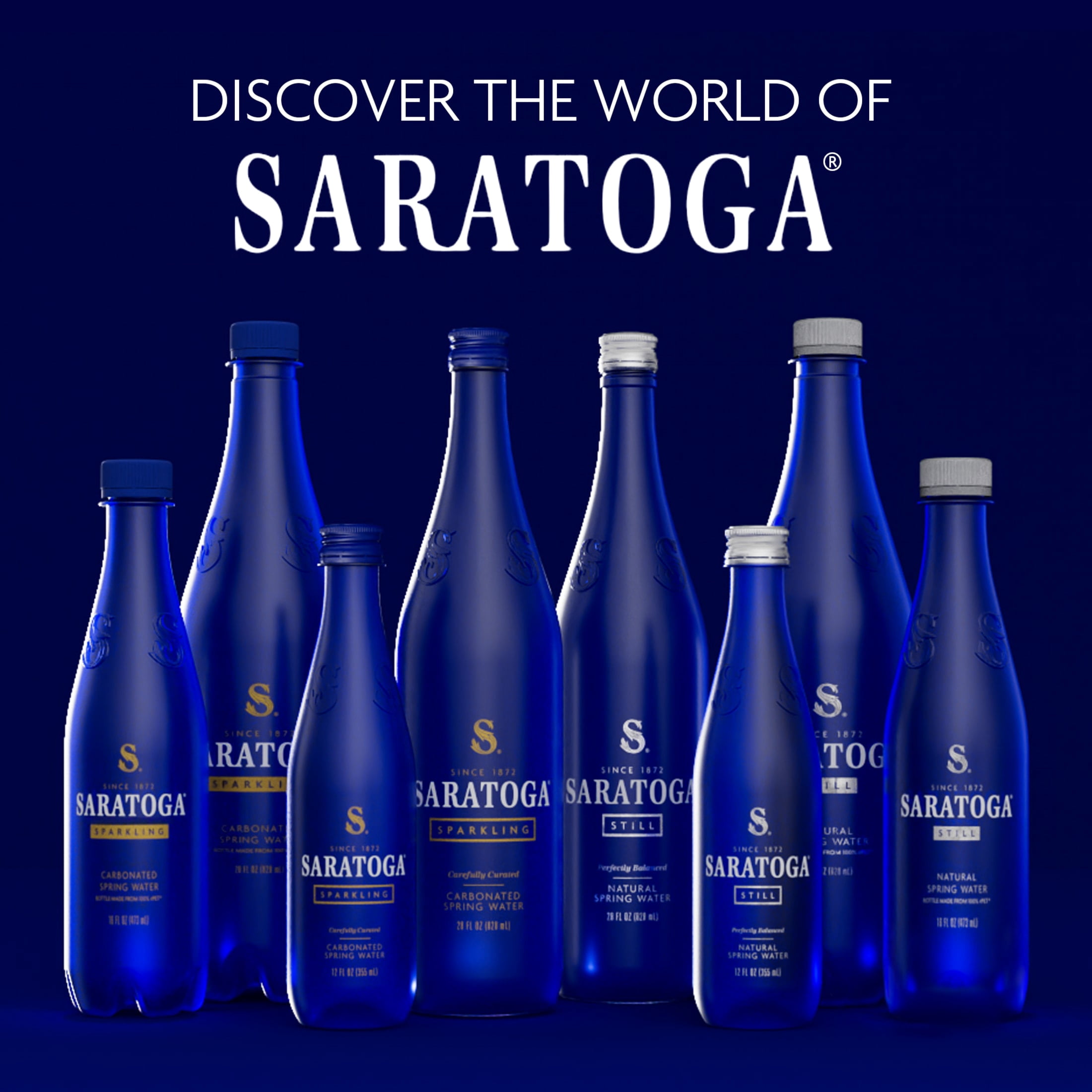Saratoga Sparkling Spring Water, 28 Fl Oz, 12-Pack Plastic Bottles