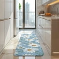 thumbnail image 4 of Lightblue Daisy Flower Green Leaves Pattern Kitchen Rug Mat,Kitchen Runner Rugs Non Skid Washable,Decorative Kitchen Floor Mats for Kitchen,Sink,Laundry,17"x47.2", 4 of 7