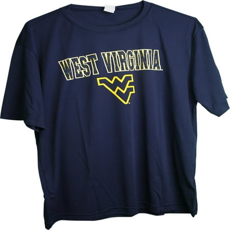 - West Virginia Mountaineers Textured Name Logo Adult T-Shirt (X-Large)