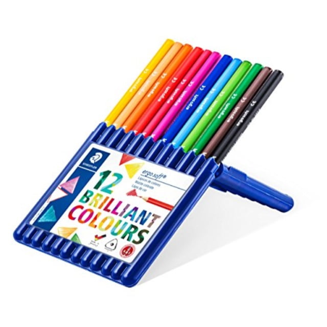 157SB12 Set of 12 Colors in Stand-up Easel Case Staedtler Ergosoft Colored Pencils