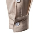 thumbnail image 6 of IROINNID Long Sleeve Pullover Shirts for Men Casual Lace Solid Turndown Shirts Tops Blouse,Khaki, 6 of 9