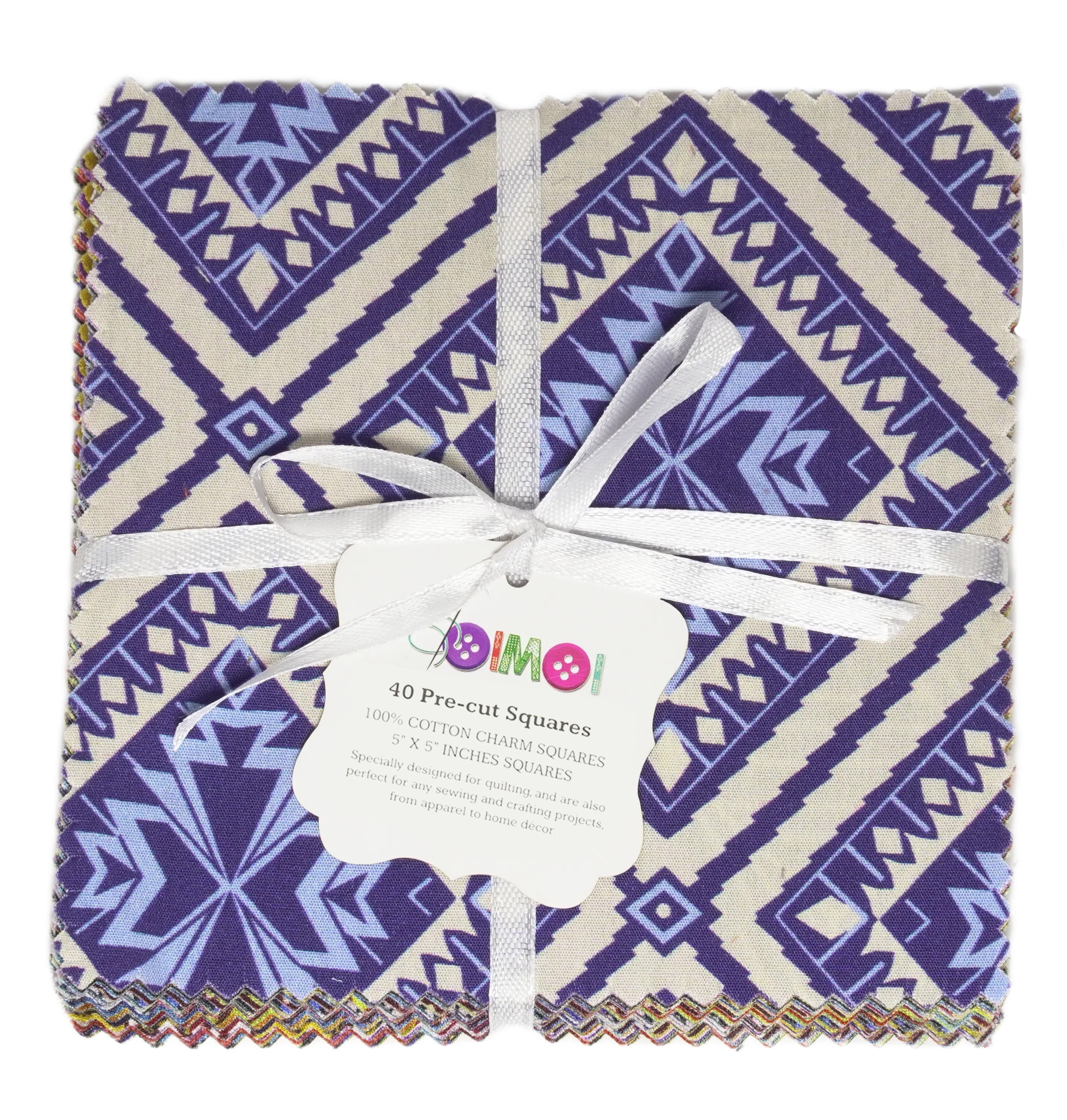 Soimoi Precut 10-inch African Floral Prints Cotton Fabric Bundle Quilting Squares Charm Pack DIY Patchwork Sewing Craft