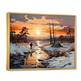 thumbnail image 2 of Designart "Whisper of Winter Camping III" Winter Landscape Floater Framed Canvas Print, 2 of 7