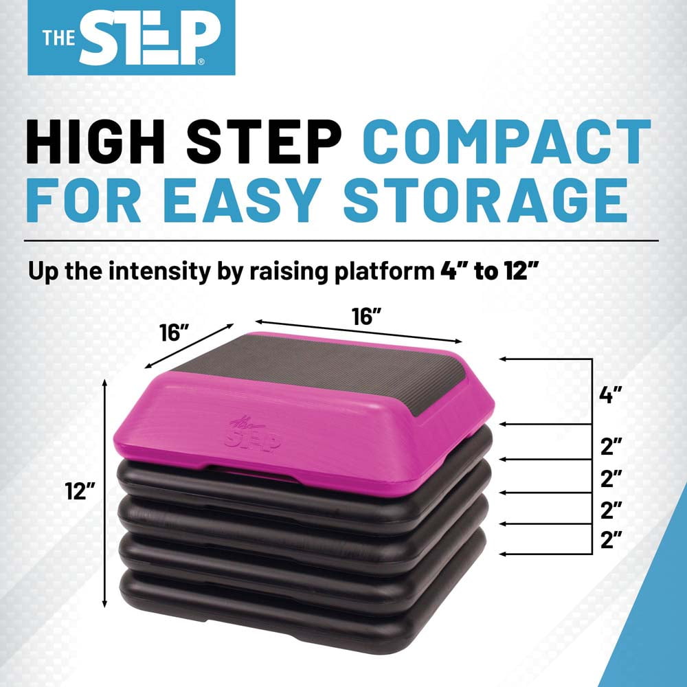 The Step High Step Platform with Four (4) Risers - Pink