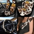 thumbnail image 2 of Uorisanigo 10 Pieces Cute Highland Cow Auto Seat Cover Sets with Car Steering Wheel Cover Car Seat Belt Cover Cars Water Cup Coaster and Keychains Soft Anti-slip Auto Interior for Cars SUVs, 2 of 7