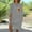 Gray, variant on ZHUGeLI summer dresses for women 2024 Women's Summer Casual Style Solid Color Imitation Cotton Linen Round Neck Dress Casual Loose Flowy Swing Shift Dresses