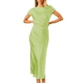 thumbnail image 1 of Vestido Gmeitoey 2025 de satén con manga corta y espalda descubierta para mujer, 1 of 5