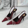 thumbnail image 4 of Aobny Stiletto Women's Shoes Closed Toe Heels Heels High Heels Pumps Shoes Shoe Red Pointy Toe Ankle Strap Soft Toe Womens Summer Shoes,Size 39, 4 of 9