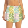 thumbnail image 3 of Uemuo Daisies Flowers Pattern Women's Athletic Shorts High Waisted Running Shorts with Liner Pockets Gym Elastic Workout Shorts-XX-Large, 3 of 9