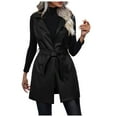 thumbnail image 1 of Xuewenshw Veste Sans Manches pour Femmes en Cuir PU Col Rabattu Veste Vêtements Isolés, 1 of 6