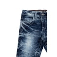 thumbnail image 3 of CULTURA Baby Boy's Toddler Jeans, Elastic Waist Inside Slim Wash Basic Stretch Denim Pants, Blue -Thick Stitch, 2T, 3 of 8