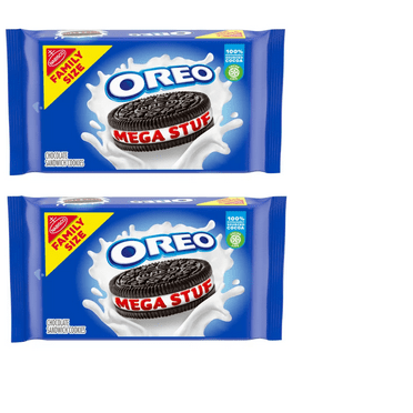 Oreo Mega Stuf Family Size Sandwich Cookies 17.6oz Pack of 2