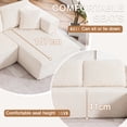 thumbnail image 3 of Salon avec sofa Sans Cadre - sofa Moderne Décontracté en Forme de U - sofa Modulaire avec Fauteuil Inclinable Ne Nécessitant Pas d'Installation.,Blanc, 3 of 15