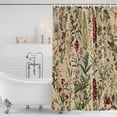 thumbnail image 4 of Rustic Botanical Waterproof Fabric Shower Curtain,Vintage Floral Wildflower Waterproof Fabric Shower Curtain for Bathroom Curtains Bathtubs Hotel Washable Shower Curtains with 12 Hooks Standard 66x72, 4 of 8