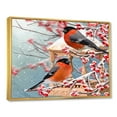 thumbnail image 3 of Designart 'Two Tits Sit On A Snow-Covered Berries Branch ' Traditional Framed Canvas Wall Art Print, 3 of 5