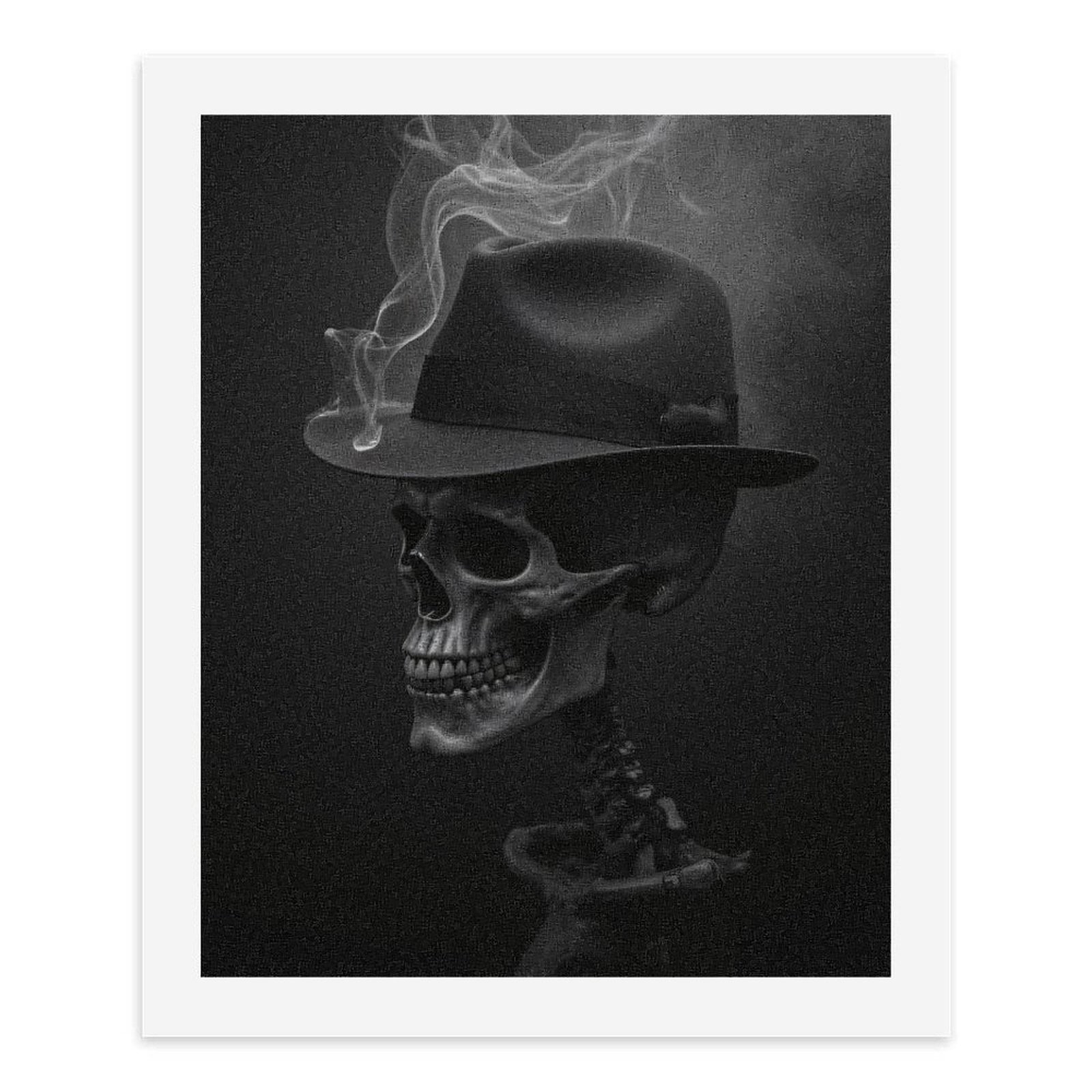 Paint By Numbers Kit for Adults Beginner - DIY Skeleton Fedora Smoke Aesthetic Canvas Painting Kits for Adults, Frameless Paint By Number for Adults for Home Wall Decor 16x20 Inch