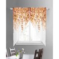thumbnail image 3 of Orange Eucalyptus Leaves Swag Valances for Windows, Spring Floral Summer Botanical Rod Pocket Sheer Valances for Large Windows, Swag Toppers Light Filtering for Kitchen Living Room 2 Panels 36''x63'', 3 of 6