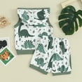 thumbnail image 3 of Bagilaanoe 2pcs Toddler Baby Boy Easter Outfits Shorts Set Print Sleeveless Hood Tank Tops + Shorts 6M 12M 18M 24M 3T Kids Casual Summer Clothes, 3 of 8