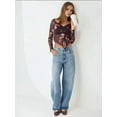 thumbnail image 5 of Slim Fit V-Neck Floral Blouse, 5 of 6