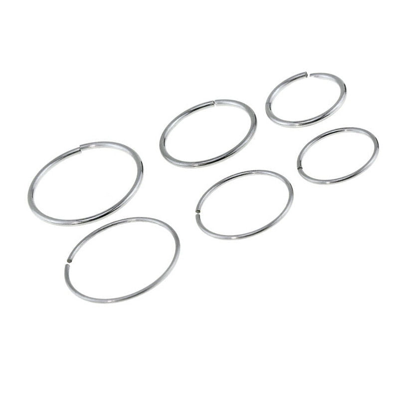 Package of 6 Gold IP or Surgical Nose Ring or Cartilage Hoop 3 (20G ...