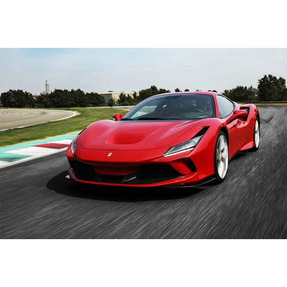 Ferrari F8 Tributo Sports Car Luxury Car Wall Art Home Decor - 12x18 Inch Laminated Poster - Stunning Detail and Bold Colors
