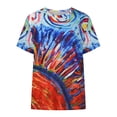 thumbnail image 4 of Blusa de manga corta con estampado de grafiti y cuello redondo para mujer Pompotops  hkajfhjk459126, 4 of 8