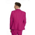 thumbnail image 4 of Men's Double Breasted Linen Suit 3 Piece Linen Suits Slim Fit Wedding Beach Casual Summer Linen Blazer Pants Suit Fuchsia S, 4 of 7