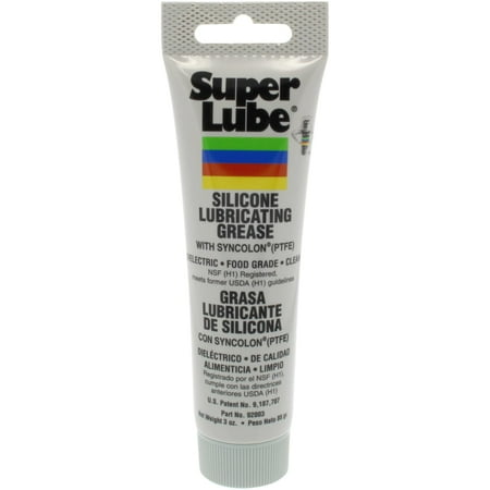 Super Lube 92003 Silicone Lubricating Grease with PTFE, 3 oz Tube, Translucent White