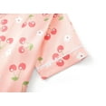 thumbnail image 2 of Beezizac Girls' Silky Satin Pajama - Pink Cherry Short Sleeves Set Trendy Button 2-Piece Outfit Kid Sleepwear Size 14, 2 of 4