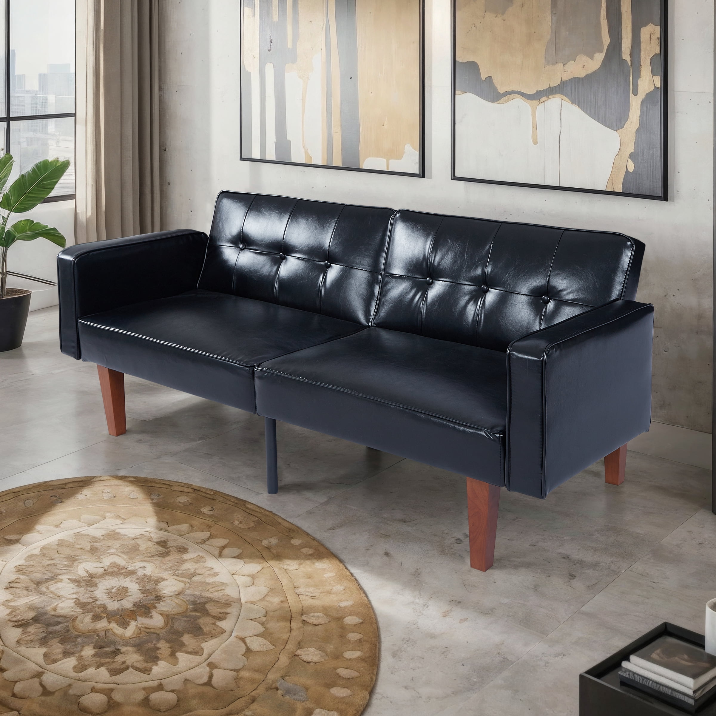 Gewnee 68.11"Convertible Futon Sofa Bed,Multifunctional Folding Futon Couch with 3 Adjustable Positions,Split-Back Design for Home,Office,Guest Room.