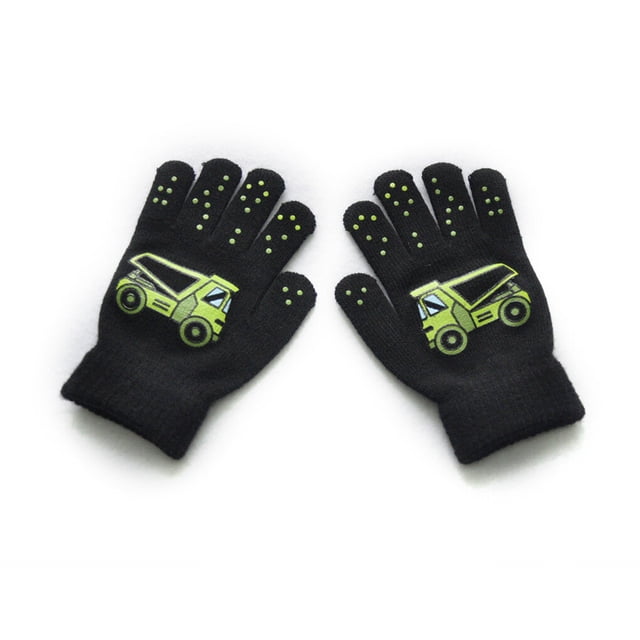 Qarigey 1 par de guantes cálidos para niños estilo de dibujos animados exquisito accesorio de ropa cubierta de dedo para niños con patrones de Type3 Qarigey AP009035-06