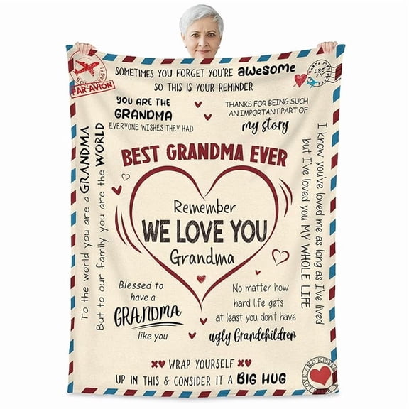 Grandma Gifts for Women - Super Soft Fleece Throw Blanket for Couch Bed 50x60 in - Grandma Birthday Gifts from Grandkids, Birthday Mimi Nana Gigi Gift for Women