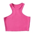 thumbnail image 2 of CHUMUD Womens Trendy Crop Tank Tops Sleeveless Crew Neck Raceback Ribbed Cotton Top Slim Fit Summer Casual, 2 of 3