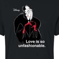 thumbnail image 3 of Disney Villains - Cruella De Vil Love Unfasionable  - Juniors Cropped Cotton Blend T-Shirt, 3 of 5