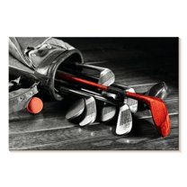 Elephant Stock Golf Equipment Pop Wall Art - Horizontal Canvas Wall Art - Living Room Wall Decor - Sports Canvas - Black And Gray Decor - 30" x 20"