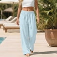 thumbnail image 7 of SELONE Women's Casual Pants Wide Leg Trousers Elastic Waist Drawstring High Waisted Pants with Pockets Outerwear XL, 7 of 7