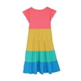 thumbnail image 4 of SEMPAI Fashion Girls' Summer New Short Sleeve Ruffled Pockets Round-Neck Printed Dress, 4 of 5