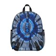 thumbnail image 3 of Blue and White Tie Dye Pattern Backpack for School, Cute School Bag with Adjustable Shoulder Straps and Padded Back, 13.8"x11.4"x6", 3 of 5