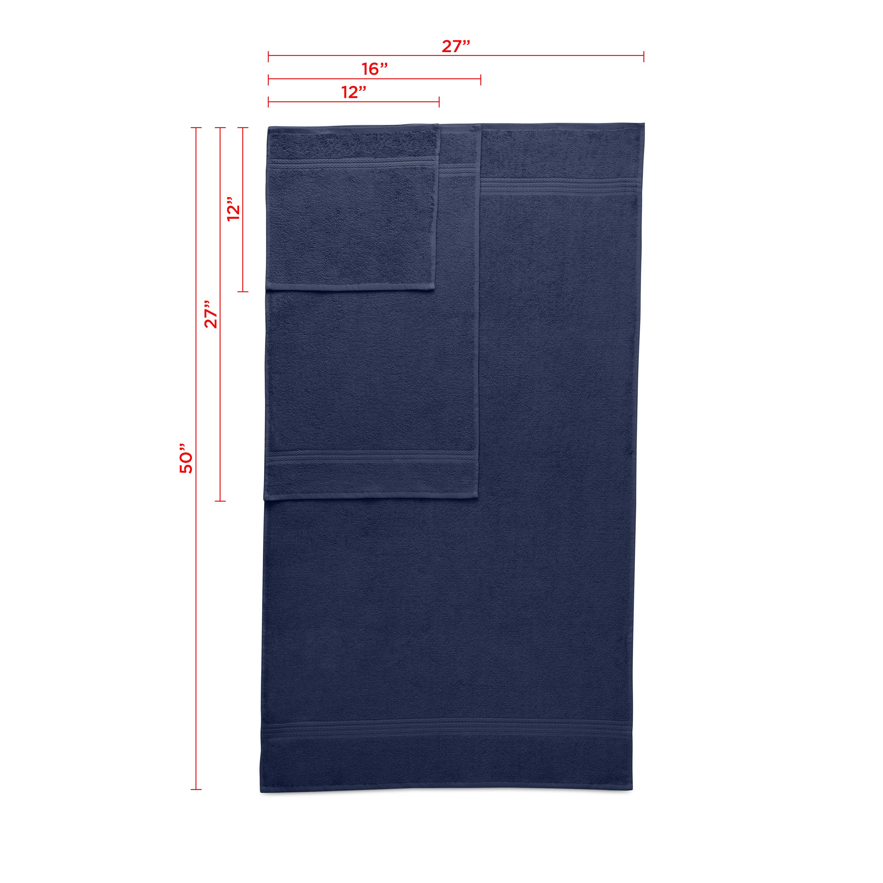 Martex Easy Living 6-Piece Cotton Towel Set, Soft & Quick-Dry Towels, Navy