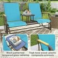 thumbnail image 5 of Spaco Outdoor 2-Person Glider Bench with Steel Frame, Glider Swing Chair Loveseat with Table for Outdoor as Backyard, Lawn, Garden, Blue, 5 of 11