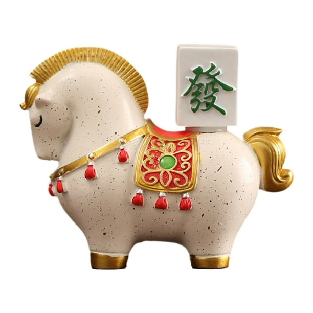 Figura de caballo en miniatura, estatua de animal de resina, colección de artesanía fina, Feng Shui chino B