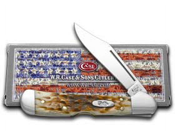 Case Folding Mini CopperLock Pocket Knife Amber Bone