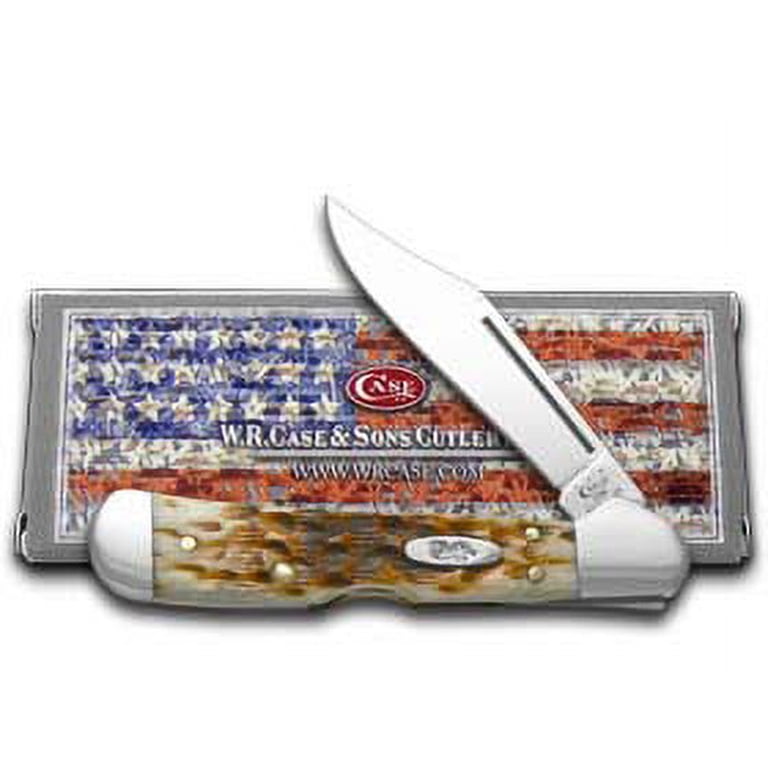 Case, Pocket Knife, Amber Bone Mini CopperLock, Lockback - Walmart.com